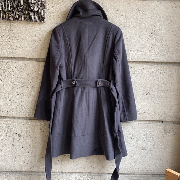 ❄️ Gray Wool Blend Wrap Coat - Picture 7 of 15